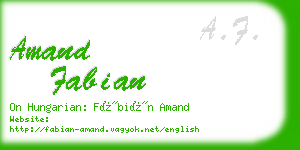 amand fabian business card